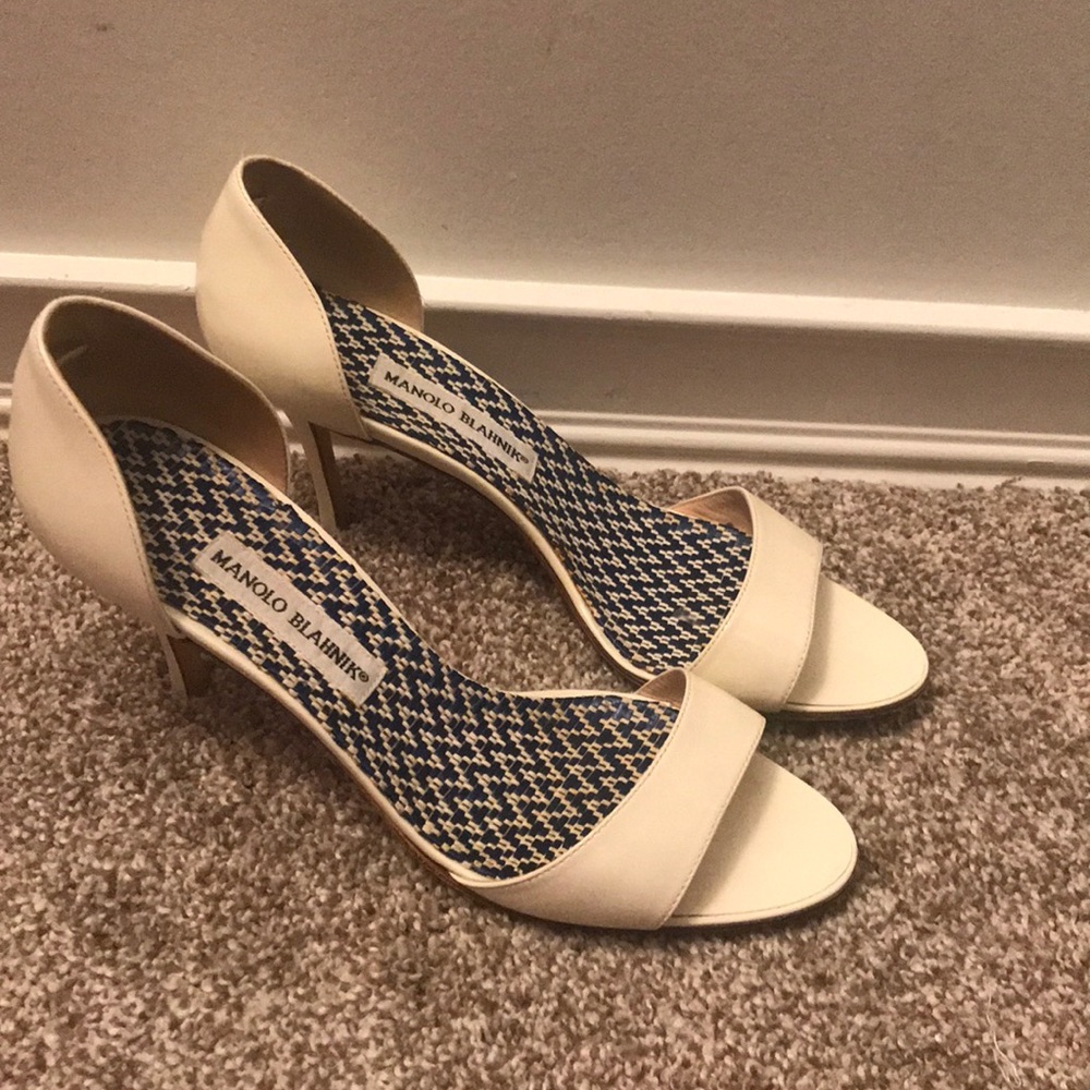 Manolo Blahnik white sandals
